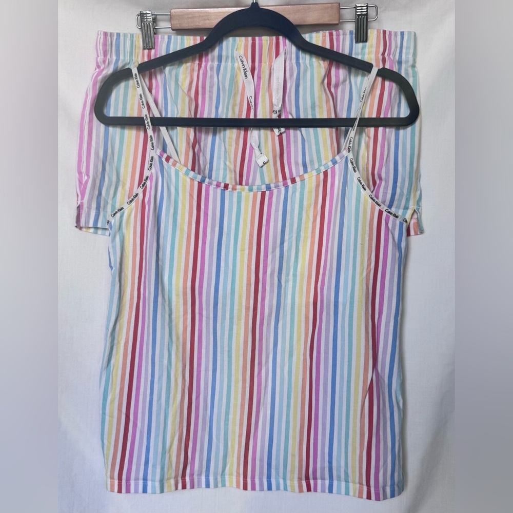Calvin Klein Pajama Set, Rainbow, Women’s Size XL